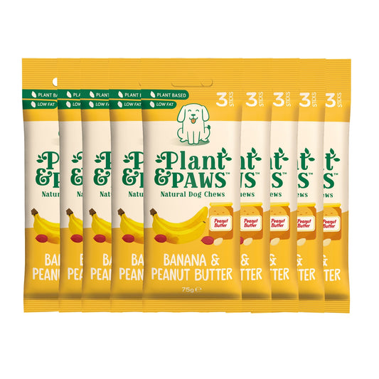 10 Pack Banana and Peanut Butter Dog Chews