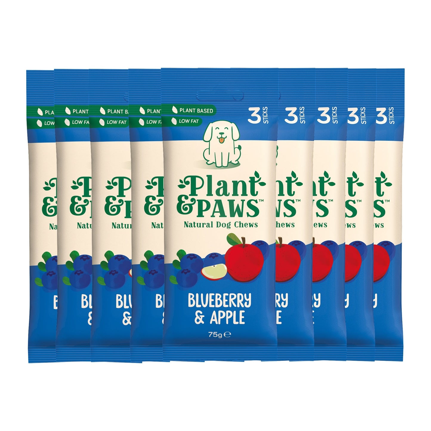 10 Pack Blueberry and Apple Dog Chews