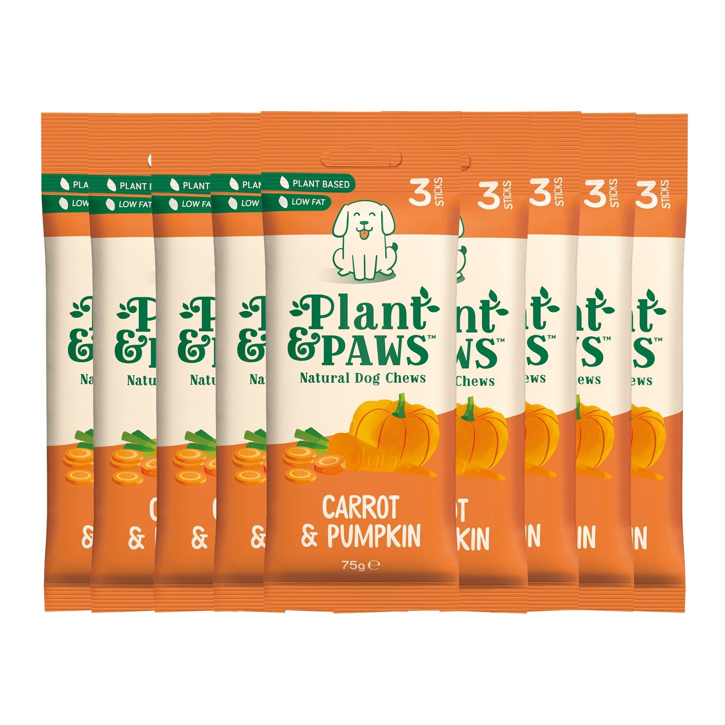 10 Pack Carrot and Pumpkin Dog Chews